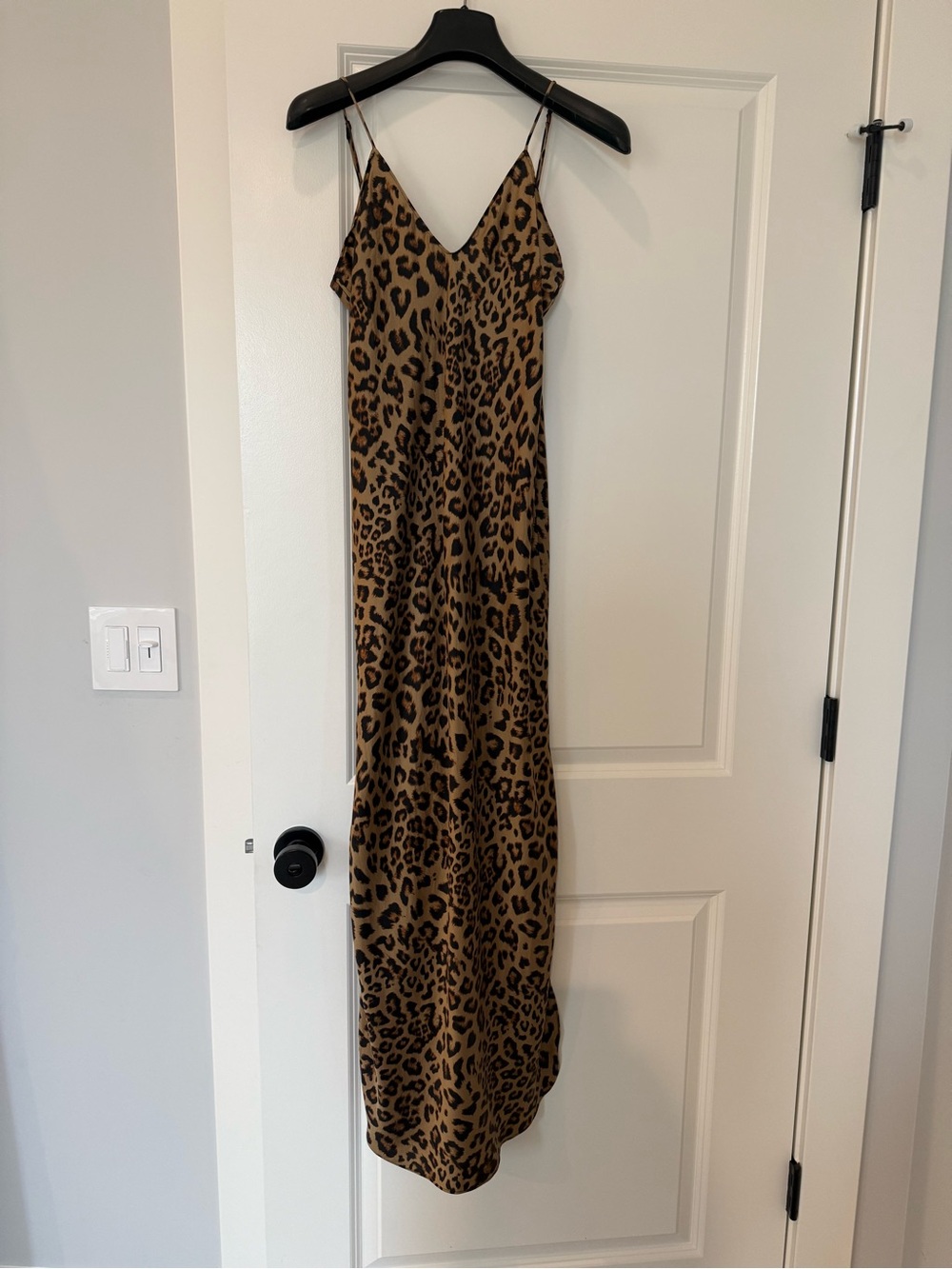 Banana Republic 100% Silk Leopard Print Maxi Dress, XS